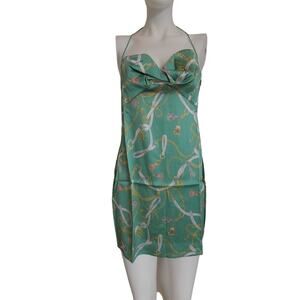 SER.O.YA Farah silk mini dress size Medium NWT nautical mint green Revolve brand